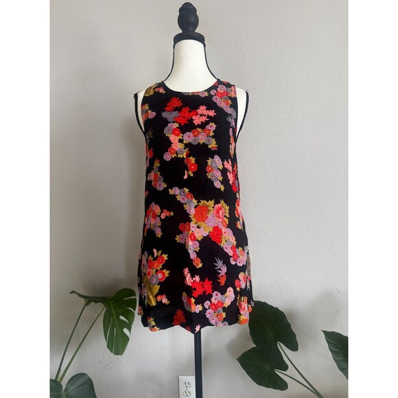 Reformation Dresses & Skirts - Reformation XS/S Kimono-Inspired Japanese Floral Mini Dress Side Cutout Retro